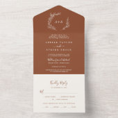 Minimale lebben | Terracotta Wedding All In One Uitnodiging (Binnen)