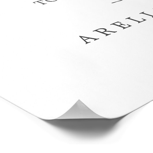 Minimale lebben | Welkom donkergrijze bruiloft Poster (Hoek)