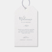 Minimale lebben | Welkom Dusty Blue Wedding Cadeaulabel (Voorkant)