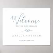 Minimale lebben | Welkom Dusty Blue Wedding Poster (Voorkant)