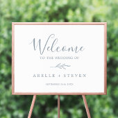 Minimale lebben | Welkom Dusty Blue Wedding Poster