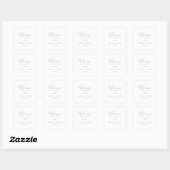 Minimale lebben | Welkom Dusty Blue Wedding Vierkante Sticker (Vel)