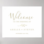 Minimale lebben | Welkom Gold Wedding Poster (Voorkant)