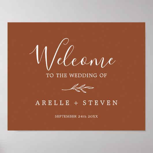 Minimale lebben | Welkom Terracotta Wedding Poster (Voorkant)