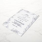 Minimale lebben | Zilveren Lijst bruiloft Folie Uitnodiging (Gedraaid)