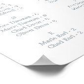 Minimale lebbendeblauw alfabetisch zetdiagram poster (Hoek)