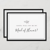 Minimale lebfbridesmaidespas aan de rand bedankkaart (Voorkant / Achterkant)