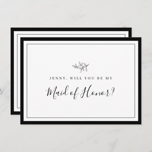 Minimale lebfbridesmaidespas aan de rand bedankkaart (Voorkant / Achterkant)