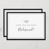 Minimale lebfbridesmaidespas aan de rand bedankkaart (Voorkant / Achterkant)