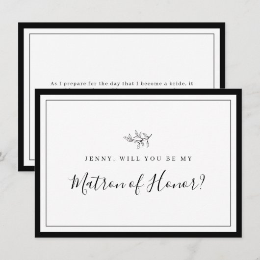 Minimale lebfbridesmaidespas aan de rand bedankkaart (Voorkant / Achterkant)