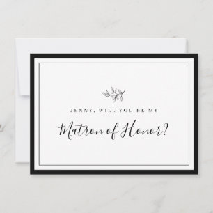 Minimale lebfbridesmaidespas aan de rand bedankkaart