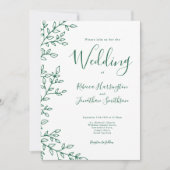 Minimale lebif White Emerald Green Photo Wedding Kaart (Voorkant)