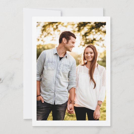 Minimale lebif White Emerald Green Photo Wedding Kaart (Achterkant)