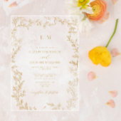 Minimale leboog goudlegant monogram acryl uitnodigingen