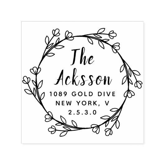 Minimale lederen cirkelvormige Adres Zelfinkend st Zelfinktende Stempel (Design)