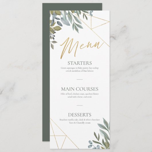 Minimale ledergeneratie en goudgeometrisch terrori menu (Voorkant / Achterkant)