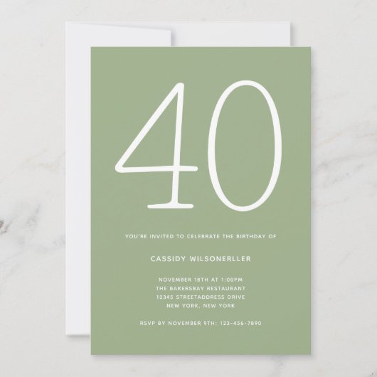 Minimale leeftijd 40e verjaardag kaart (Voorkant)