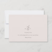 Minimale lef roze zwarte bruiloft - Hartelijk dank Kaart (Voorkant)