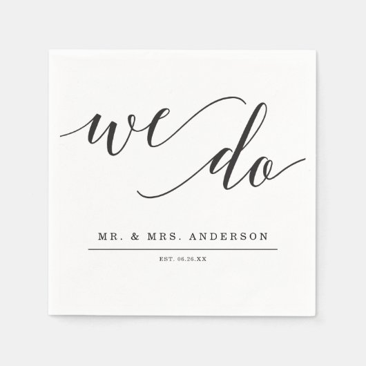 Minimale legance Wedding Cocktail Napkin Servet (Voorkant)