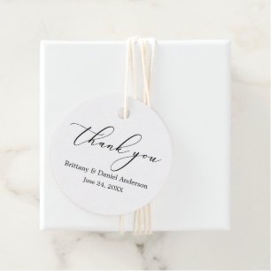 Minimale legankalligrafie bruiloft bedankjes labels