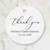 Minimale legankalligrafie bruiloft bedankjes labels (Voorkant)