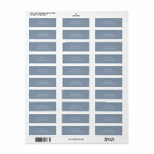 Minimale legant Blue Return-adres voor bruiloften Etiket (Full Sheet)