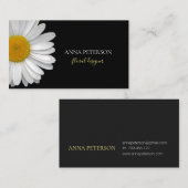 Minimale legant Daisy Flower on Black Visitekaartje (Voorkant / Achterkant)