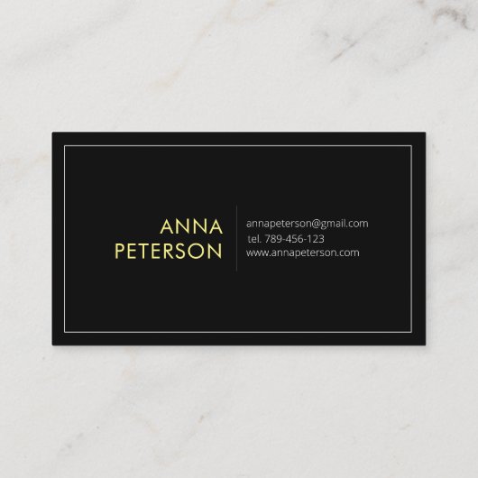 Minimale legant Daisy Flower on Black Visitekaartje (Achterkant)