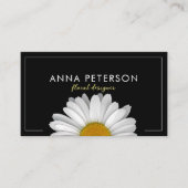 Minimale legant Daisy Flower on Black Visitekaartje (Voorkant)