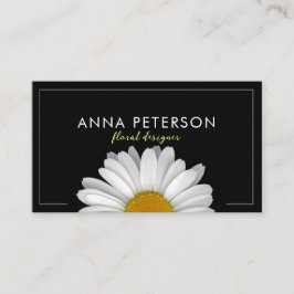 Minimale legant Daisy Flower on Black Visitekaartje