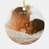 Minimale legant | Eerste kerstfoto en tekst Keramisch Ornament (Achterkant)