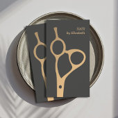 Minimale legant Faux Gold Grey Hair Stylist Visitekaartje