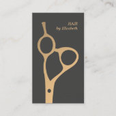 Minimale legant Faux Gold Grey Hair Stylist Visitekaartje (Voorkant)