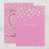 Minimale legant Ik hou van je Design Invitation Kaart (Voorkant / Achterkant)