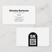 Minimale legant kies Kleur aangepaste QR-code Visitekaartje (Voorkant / Achterkant)