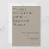 Minimale legant Taupe en Gray Modern Wedding Kaart (Voorkant)