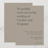 Minimale legant Taupe en Gray Modern Wedding Kaart (Voorkant / Achterkant)