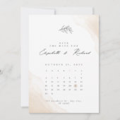 Minimale legant voor beige Waterverf slaat de datu Save The Date (Voorkant)
