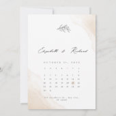 Minimale legant voor beige Waterverf slaat de datu Save The Date (Achterkant)