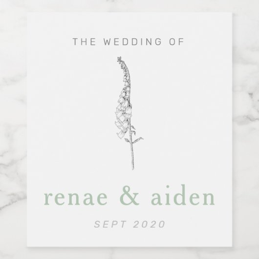 Minimale legant wijn etiket (Enkel label)