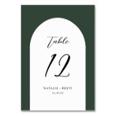 Minimale legante Arch Wedding | Groen tabelnummer Kaart (Achterkant)