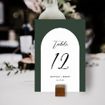 Minimale legante Arch Wedding | Groen tabelnummer Kaart<br><div class="desc">Deze stijlvolle,  eenvoudige trouwlijstaantalkaarten hebben een boogvorm in wit over een achtergrond van de douanekleur (getoond in donkergroen). Ze coördineren perfect met onze Elegant  Winter Florals producten. Eenvoudig te personaliseren voor je bruiloft of een andere speciale gelegenheid.</div>