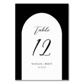 Minimale legante Arch Wedding | Zwart tabelnummer Kaart (Voorkant)
