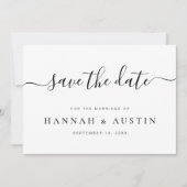 Minimale legante bruiloft bespaart datum save the date (Voorkant)