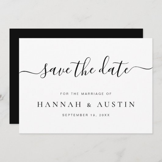 Minimale legante bruiloft bespaart datum save the date (Voorkant / Achterkant)