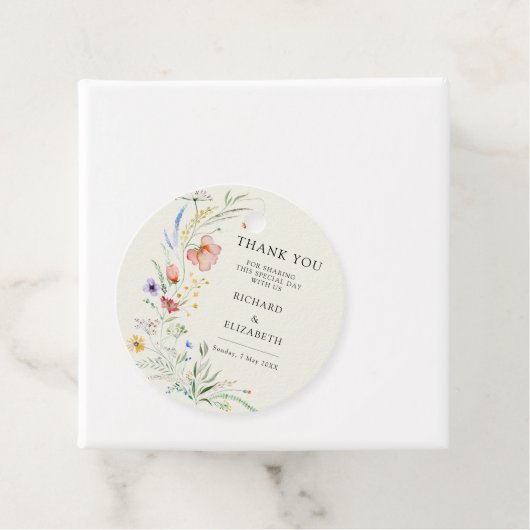 Minimale legante bruiloft van moderne wilde bloeme bedankjes labels (In situ)