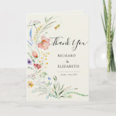 Minimale legante bruiloft van moderne wilde bloeme bedankkaart (Voorkant)