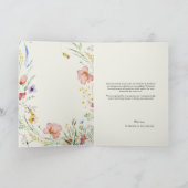 Minimale legante bruiloft van moderne wilde bloeme bedankkaart (Binnen)