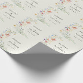 Minimale legante bruiloft van moderne wilde bloeme cadeaupapier (Hoek)