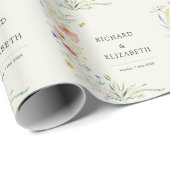 Minimale legante bruiloft van moderne wilde bloeme cadeaupapier (Rol Hoek)